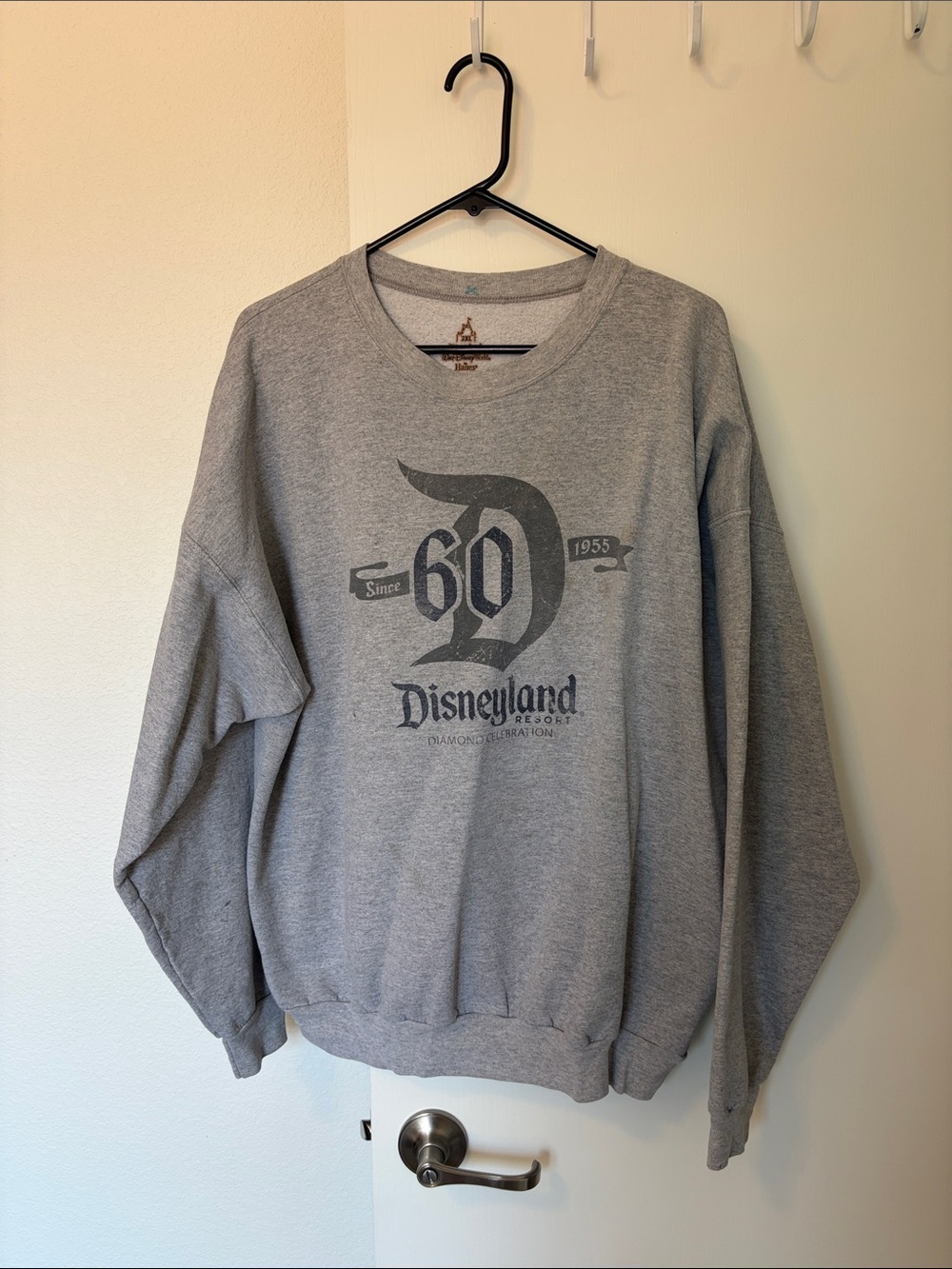 Disney Gray Crewneck Sweatshirt with 60th Anniversary Logo
